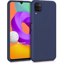 Microsonic Matte Silicone Samsung Galaxy M22 Kılıf Lacivert