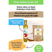 Salda Secret Sarı Kil Doğal Yüz Maskesi 250 gr Kil Maskesi Toz -Doğal Fermente Elma Sirkesi 500ML