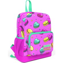 Yaygan Coral High Kids Açık Pembe Makaron Desenli Iki Bölmeli Ilkokul Sırt Çantası