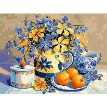 Womb Hobby Beş Çayı Sayılarla Boyama Seti 40X50 cm Tuvale Gerili