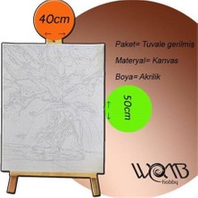 Womb Hobby Ormanda Yaşam Sayılarla Boyama Seti 40X50 cm Tuvale Gerili