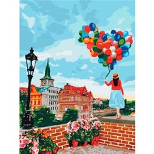 Womb Hobby Çatıda Yürüyüş Sayılarla Boyama Seti 40X50 cm Tuvale Gerili