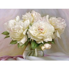 Womb Hobby Duru Çiçek Sayılarla Boyama Seti 40X50 cm Tuvale Gerili