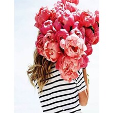 Womb Hobby Kucak Dolusu Çiçek Sayılarla Boyama Seti 40X50 cm Tuvale Gerili