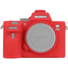 Mettzchrom Sony A7 R Iıı Uyumlu Silikon Case Red / Kırmızı