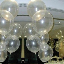 Pandoli Transparan Şeffaf Düz Renk Sedefli Latex Balon 10 Adet