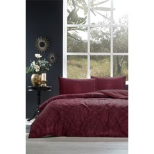 Özdilek Clasurol Çift Kişilik Soft Life Saten Nevresim Takımı-Bordo