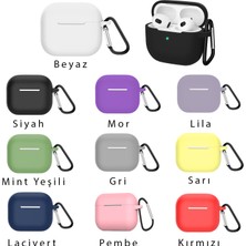 Kyver Apple AirPods 3. Nesil Silikon Koruyucu Askılı Kılıf Mor