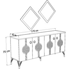 ESMOPA MOBİLYA Elegant Beyaz Konsol (Metal Ayaklı)