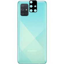 Kupa Samsung Galaxy A51 Kamera Lens Koruyucu Flim Tam Kapatan Çizilmez 3D Kavisli Kenarlar Şık Siyah