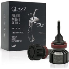 Glanz H16 Nero Mini Slim Csp LED Xenon Şimşek Etki 12000LM 6000K Beyaz Far Ampulü