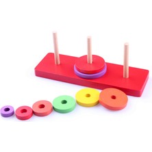 Wooden Toys Renkli Ahşap Hanoi Kuleleri