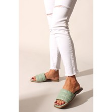 Rovigo Plus   Yeşil Cilt Kadın Terlik