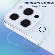 Polhammobile Polham 2 Adet iPhone 13 Pro, 13 Pro Max Uyumlu Arka Kamera Kırılmaz Cam Koruyucu, Baloncuk Bırakmaz