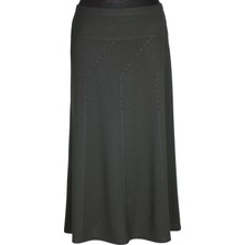 Hesna Kadın Mevsimlik Seher Büyük Beden Astarsız Haki Etek