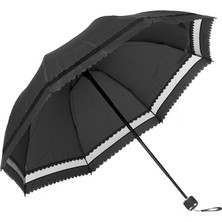 Degrade Umbrella Degrade DS8818 Siyah Dantelli Kadın Şemsiye