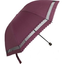 Degrade Umbrella Degrade DS8819 Kırmızı Dantelli Kadın Şemsiye