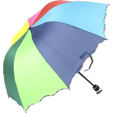 Degrade Umbrella Degrade DS8813 Gökkuşağı Rainbow Temalı Renkli Şemsiye