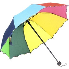 Degrade Umbrella Degrade DS8813 Gökkuşağı Rainbow Temalı Renkli Şemsiye