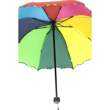 Degrade Umbrella Degrade DS8813 Gökkuşağı Rainbow Temalı Renkli Şemsiye