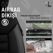 Otom Limited Design Airbag Dikişli Ekstra Destekli Oto Koltuk Kılıfı Tam Set Siyah - Gri