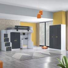 Setay Metris Ranza 2 Kapaklı Dolap Çalışma Masası + 3 Kapaklı Dolap