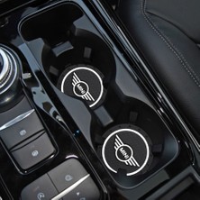 Rosetr Mini Cooper Araç Içi Bardak Altlığı Siyah Mini Logolu 2'li Set 72MM