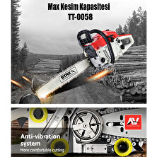 Staxx Power American Ağaç Odun Dal Kesme Makinesi Benzinli Motorlu Testere Orman Motoru 58CC 5.9 Hp Yağ Hediye