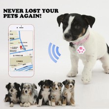 Prettyia Akıllı Köpek Kedi Mini Gps Izci Cihazı Uygulaması Anti-Kayıp Diş Mavisi (Yurt Dışından)