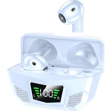 Prettyia Kablosuz Oyunu Kulaklıklar Gürültü Azaltma Spor LED Batarya Ekran Beyaz (Yurt Dışından)