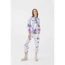 Newces Karbon Fırça Batik Boyama Oversize Sweatshirt 1094