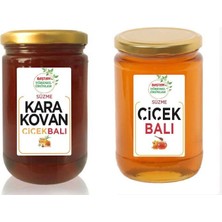 Baştan Yöresel 850GR Karakovan Süzme ve 850GR Çiçek Balı