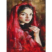 Womb Hobby Kırmızılar Içinde Sayılarla Boyama Seti 40 x 50 cm (Tuvale Gerili)