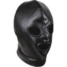 Faux Deri Hood Maskesi Dantel Yukarı Tam Kafa Yüz Kapak Çift Kısıtlama Oyuncaklar