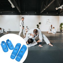 Shin Instep Koruyucular Martial Bacak Koruyucu Bacak Desteği Kickboks Pedleri Mma L Mavi