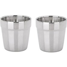 2 Çift Duvar Paslanmaz Çelik Bardaklar 180ML Tumbler Pint Gözlük Metal Soğuk Kupası