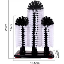 2 Adet Üçlü 3 Fırça Bar Cam Yıkayıcı Pub Catering Için Emme Tabanlı