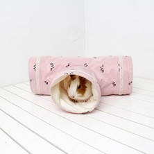 Hayvan Tünel Tüpü Oyuncaklar Pet Malzemeleri Gelincik Gine Domuzları Hamster Sıçan Pembe 29X10X10 cm