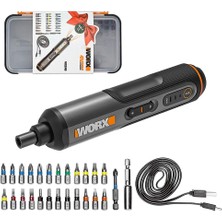 Worx WX240 4 Volt/1.5 Ah. Li-Ion Akıllı Şarjlı Tornavida + 26 Adet Bits Uç