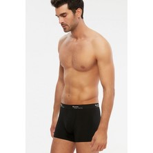 Kom Tight Pamuklu 2'li Erkek Boxer - Siyah