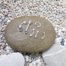 Chavin 6 Lu Şeffaf Akrilik Kaş Göbek Dil Kulak Piercing EN41-6