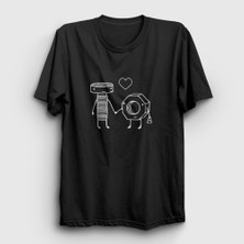 Presmono Unisex Siyah Lovers V3 Valentine's Day Sevgililer Günü T-Shirt