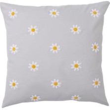 IKEA Dekoratif Yastık-Kırlent Kılıfı Papatya Desenli Çift Taraflı