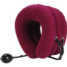 Dolity Servikal Boyun Çekiş Cihazı Şişme Boyun Brace Nefes Yastık Kırmızı (Yurt Dışından)