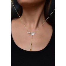 Papatya Silver 925 Ayar Gümüş Altın Kaplama Kardelen Çiçeği Kolye