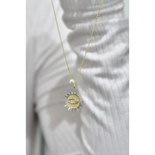 Papatya Silver 925  Ayar Gümüş Gold Kaplama Kristal Kesim Plaka Incili Yengeç / Cascer Burç Kolye