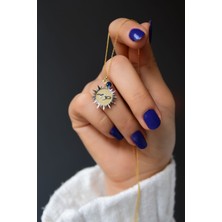 Papatya Silver 925 Ayar Gümüş Gold Kaplama Doğum Taşlı Kristal Kesim Plaka Oğlak /capricorn Burç Kolye