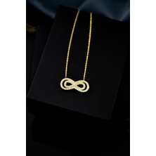 Papatya Silver 925 Ayar Gümüş Gold Kaplama Iç Içe Sonsuzluk Kadın Kolye