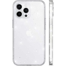 CoverZone Apple iPhone 12 Pro Kılıf Şeffaf Simli Pürüzsüz Sidereal Kılıf Renksiz