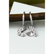 Papatya Silver 925 Ayar Gümüş Rodyum Kaplama Sonsuzluk Taşlı Halka Küpe